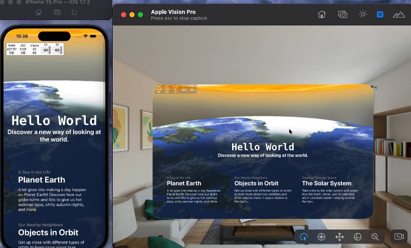 A universal app example using react native for vision pro and iphone built with modern frontend techniques for responsive and reusable UI.
