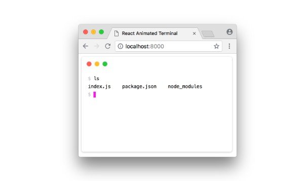 A react component for rendering animated terminals built with modern frontend techniques for responsive and reusable UI.