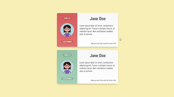 A player/user cards built with modern frontend techniques for responsive and reusable UI.