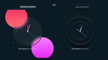 A clock design: glassmorphism vs neumorphism built with modern frontend techniques for responsive and reusable UI.