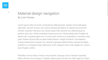 A material design navigation built with modern frontend techniques for responsive and reusable UI.