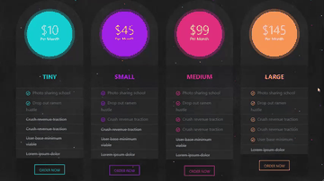 A pricing table design built with modern frontend techniques for responsive and reusable UI.