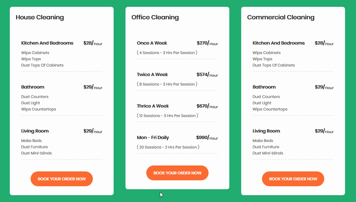 A pricing table ui design built with modern frontend techniques for responsive and reusable UI.